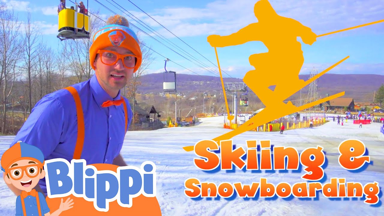 Blippi Visits a Mountain Creek and Learns How to Snowboard | Blippi | Explore With Me!
