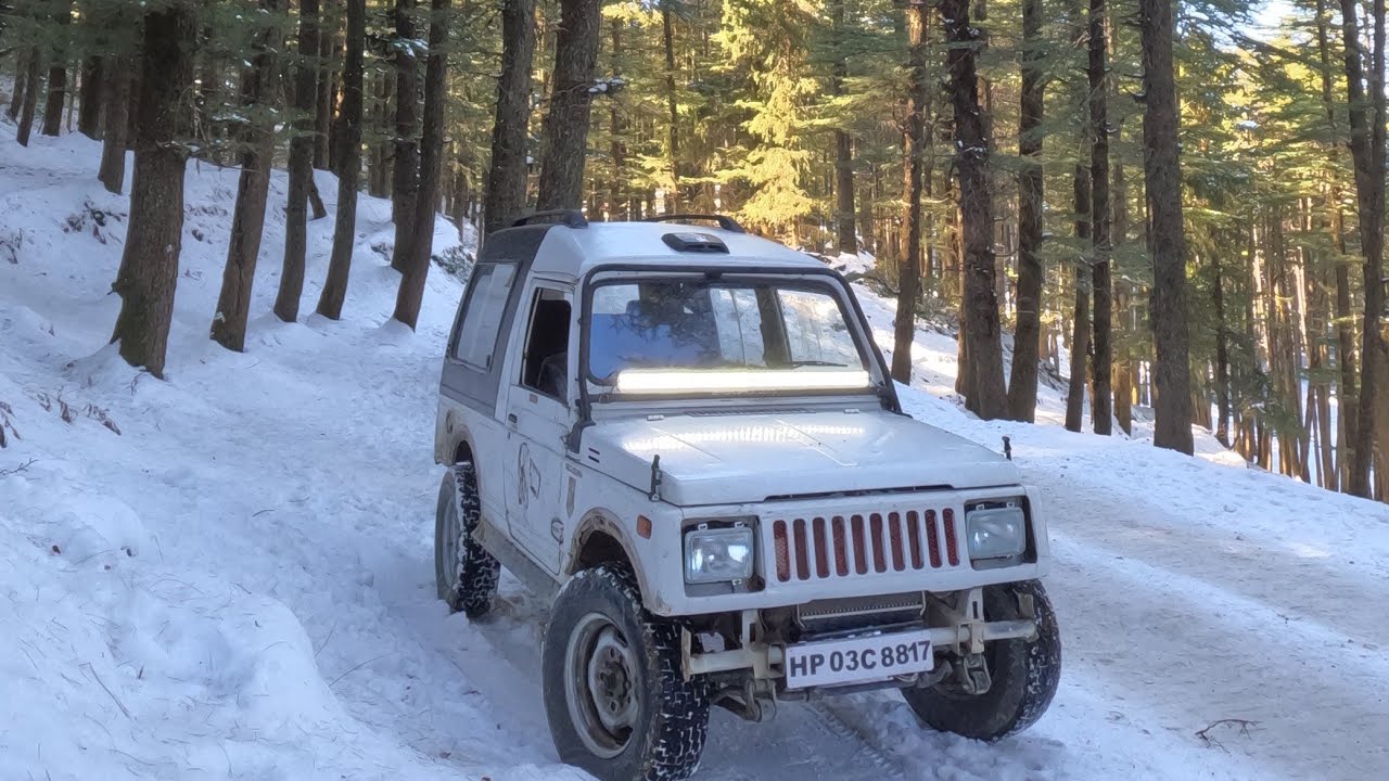 Snowfall In Shimla, Kufri, Manali GYPSY First Snow Drive 2023