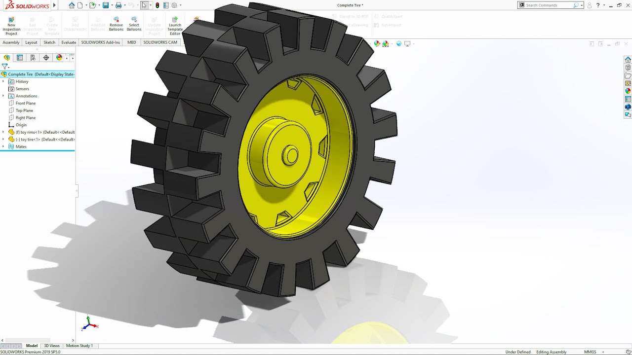 Учебная шина Solidworks для сборки игрушечного трактора