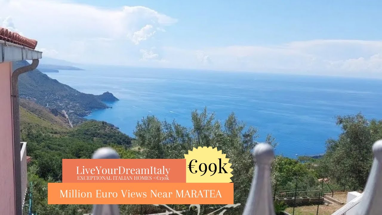 €99k ~ MARATEA ~ MILLION EURO VIEWS! Basilicata Italy Sea View Bargain House for Sale Italian Coast