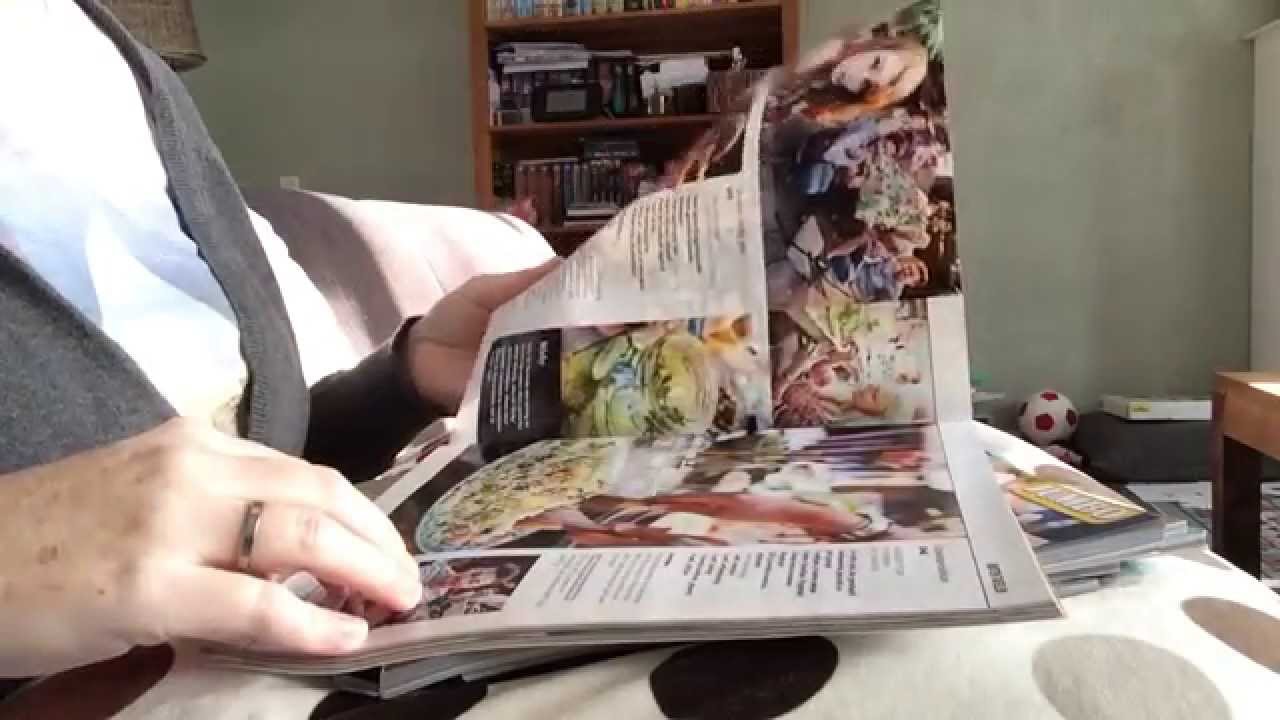 ASMR page turning magazines and cutting out some recipies