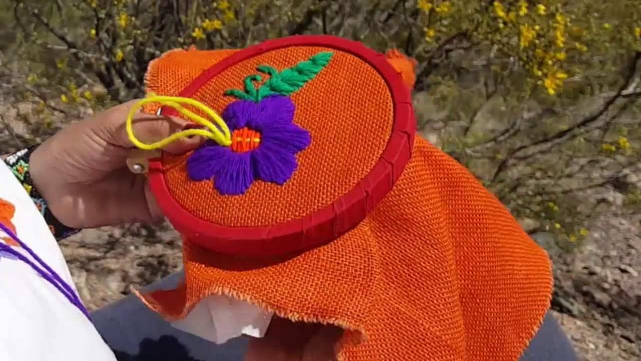 BORDADO MEXICANO EN ARPILLERA - PUNTO PETATILLO 1X 1