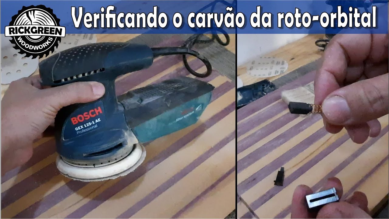 Lixadeira Roto orbital Bosch GEX 125-1 AE - Verificando o carvão.