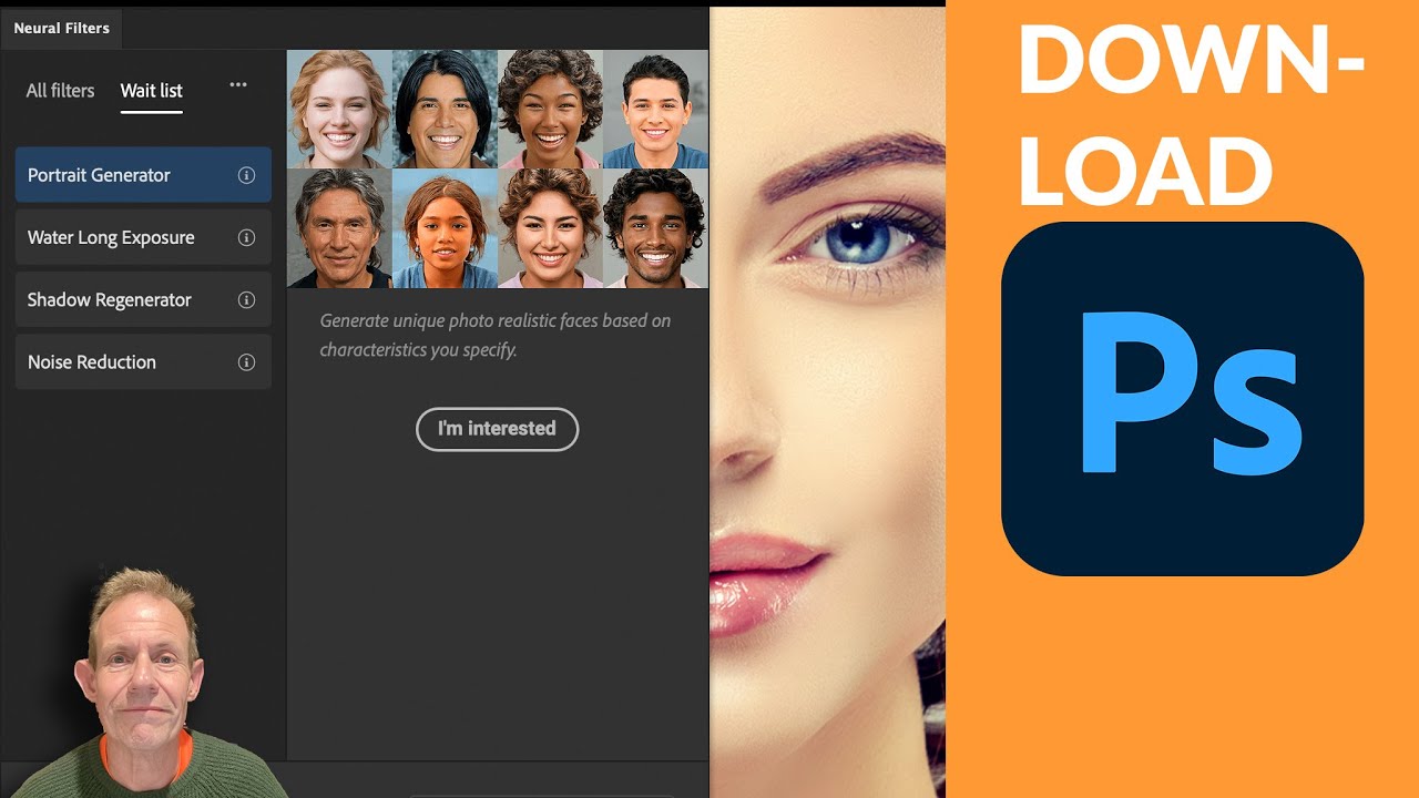 Как установить нейронные фильтры в Photoshop