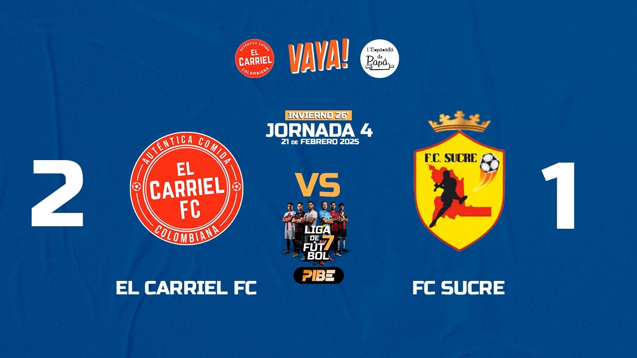 El Carriel FC 2 • FC Sucre 1 l Jornada 4 Ligas PIBE 🟠⚫️ Invierno 2026