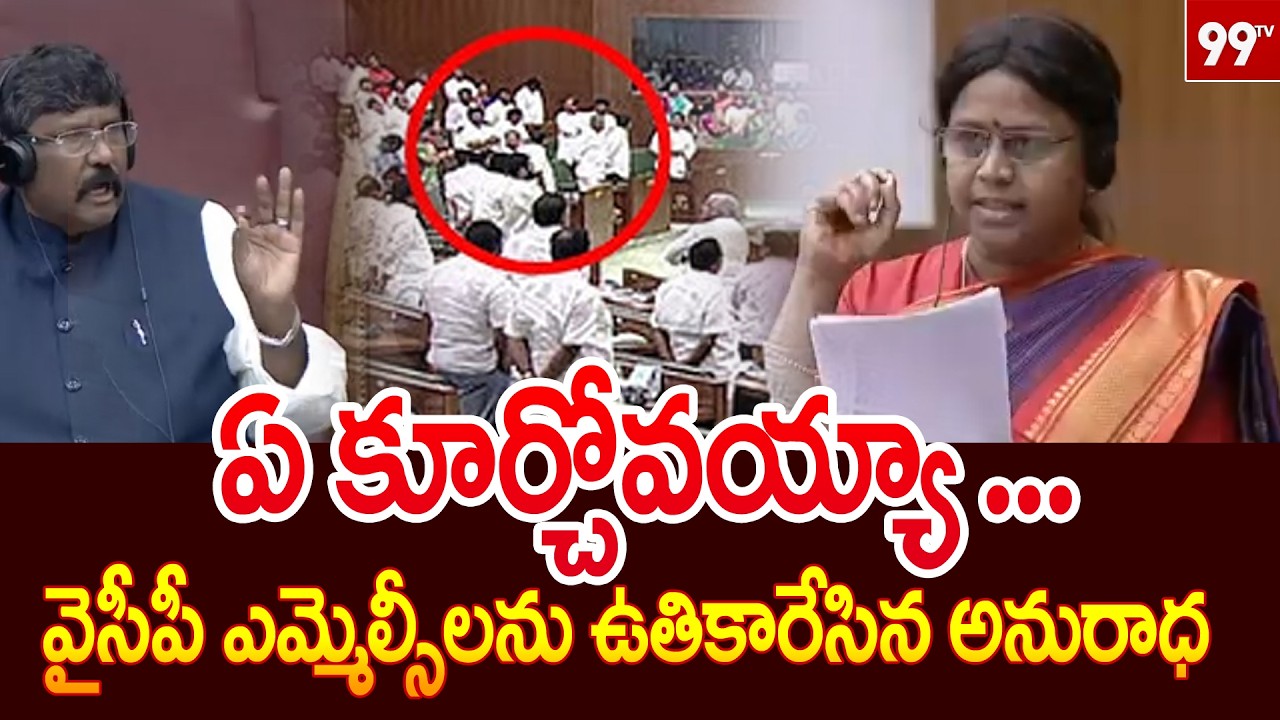 ఏ కూర్చోవయ్యా ...  వైసీపీ ఎమ్మెల్సీలను ఉతికారేసిన అనురాధ TDP MLC Anuradha Fires