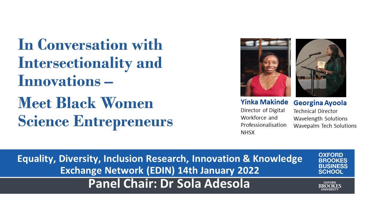 In Conversation with Intersectionality and Innovations - Meet Black Women Science Entrepreneurs