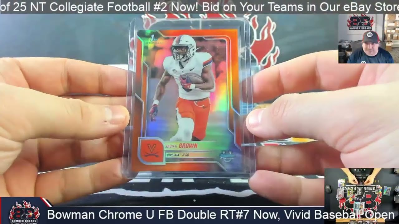 2025 Bowman Chrome University Football Double Random Team #7 4 Hobby Box Break 1 7 26