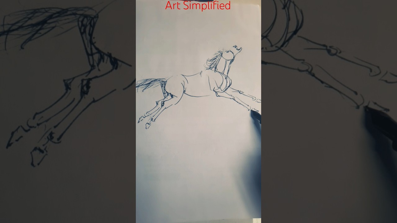 How to draw a running Horse easy (Lesson-14) 2025 #creative #artclass #art #artsketch #horse #sketch