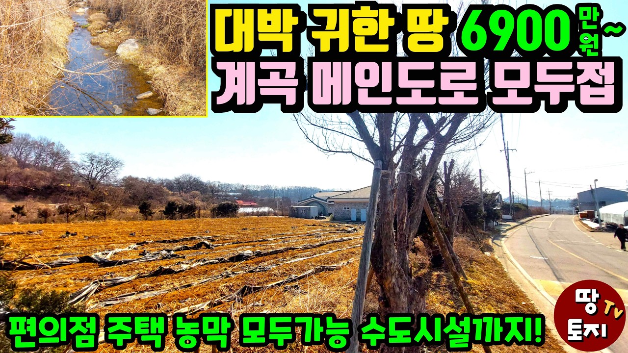 대박 귀한 땅! 메인도로와 계곡물 동시 접한 1억이하 양평 토지 급매 편의점 전원주택 체류형쉼터 농막 모두 가능 소액 계곡 토지 싼 저렴한 텃밭 주말주택 상가 땅 #양평편의점땅