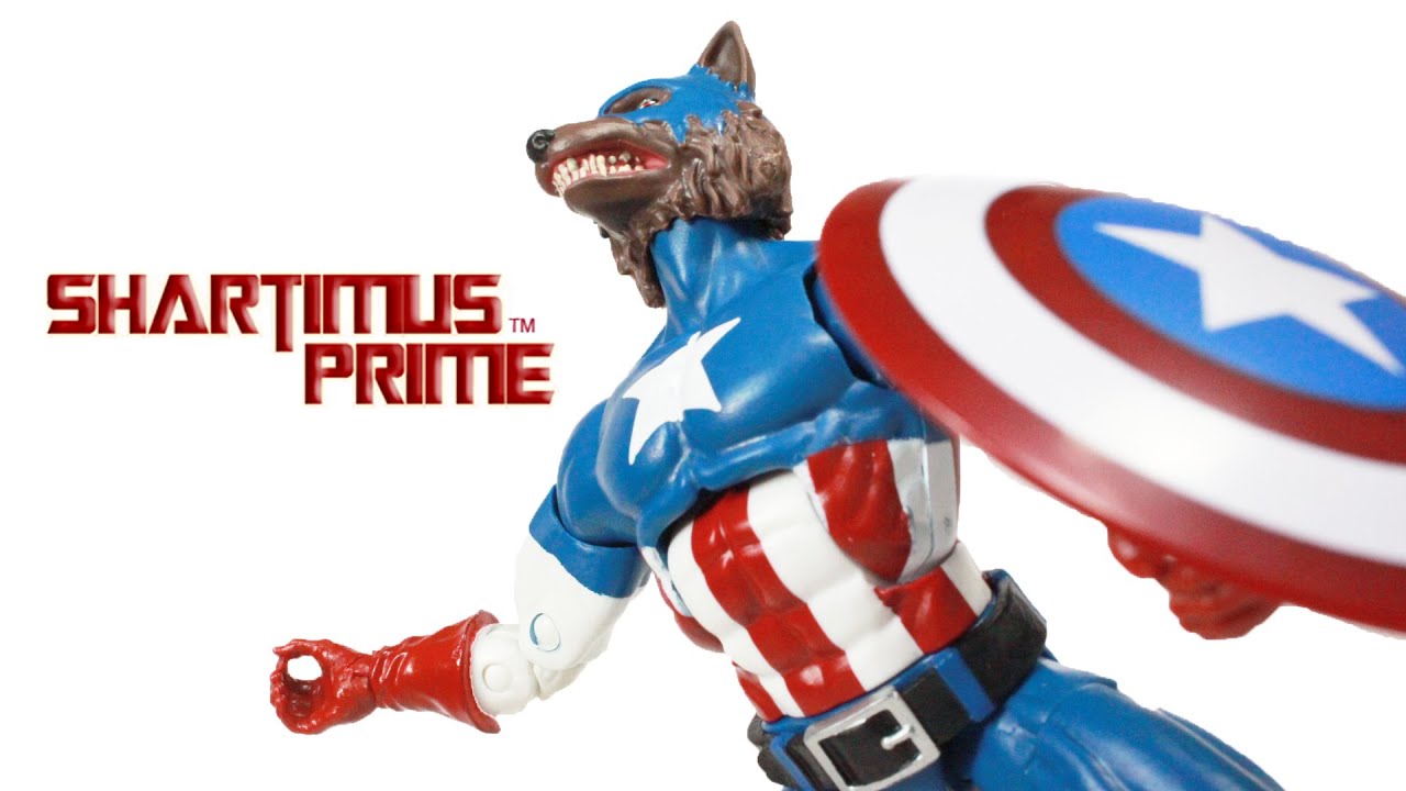 Marvel Legends CapWolf Captain America Red Onslaught BAF 2016 Wave Toy Hasbro Action Figure Review