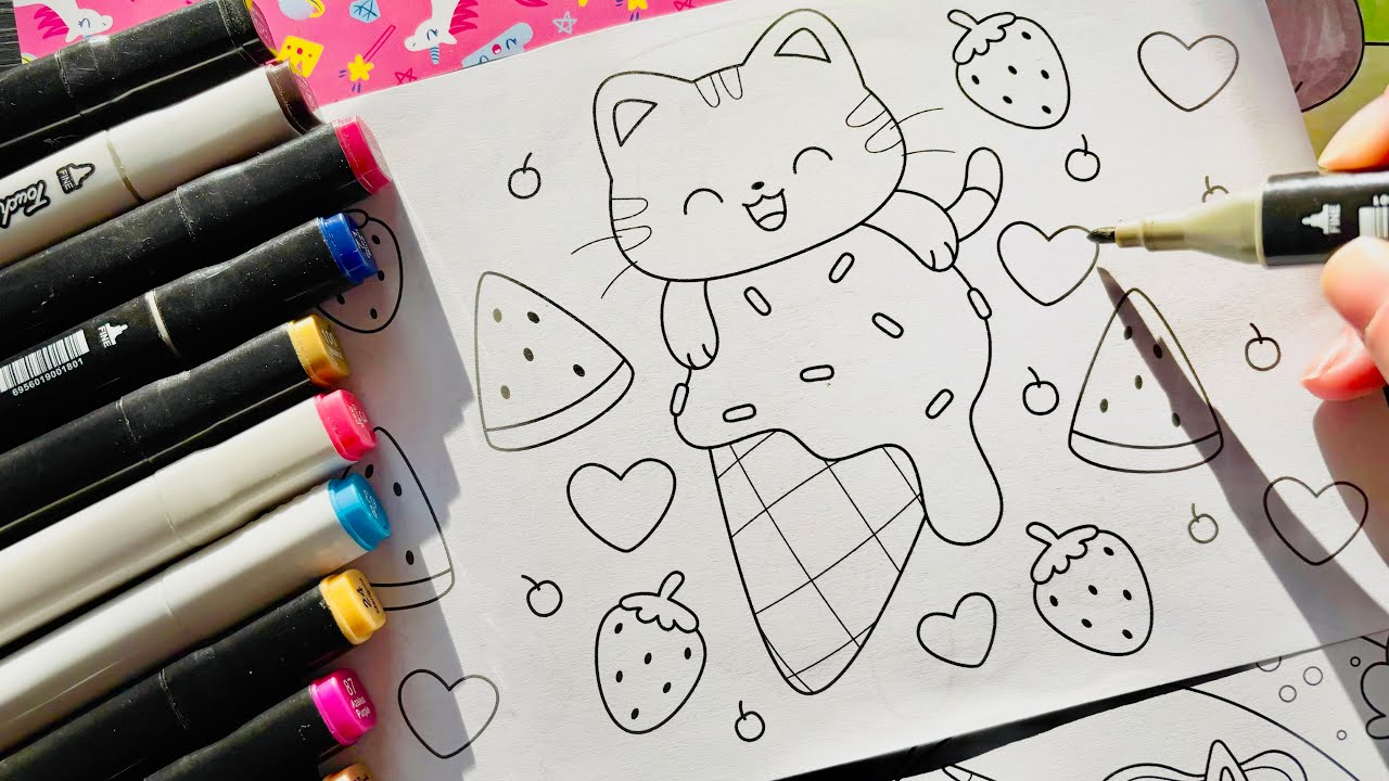 ASMR Cute Coloring Page | Relaxing Marker Sounds