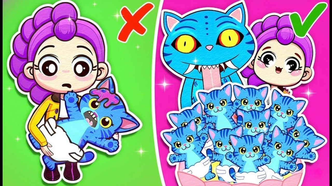 🐾 Rumi e Seus 100 Gatinhos Desastrados! *Novo Jogo de Papel Kpop Demon Hunters* 🎶
