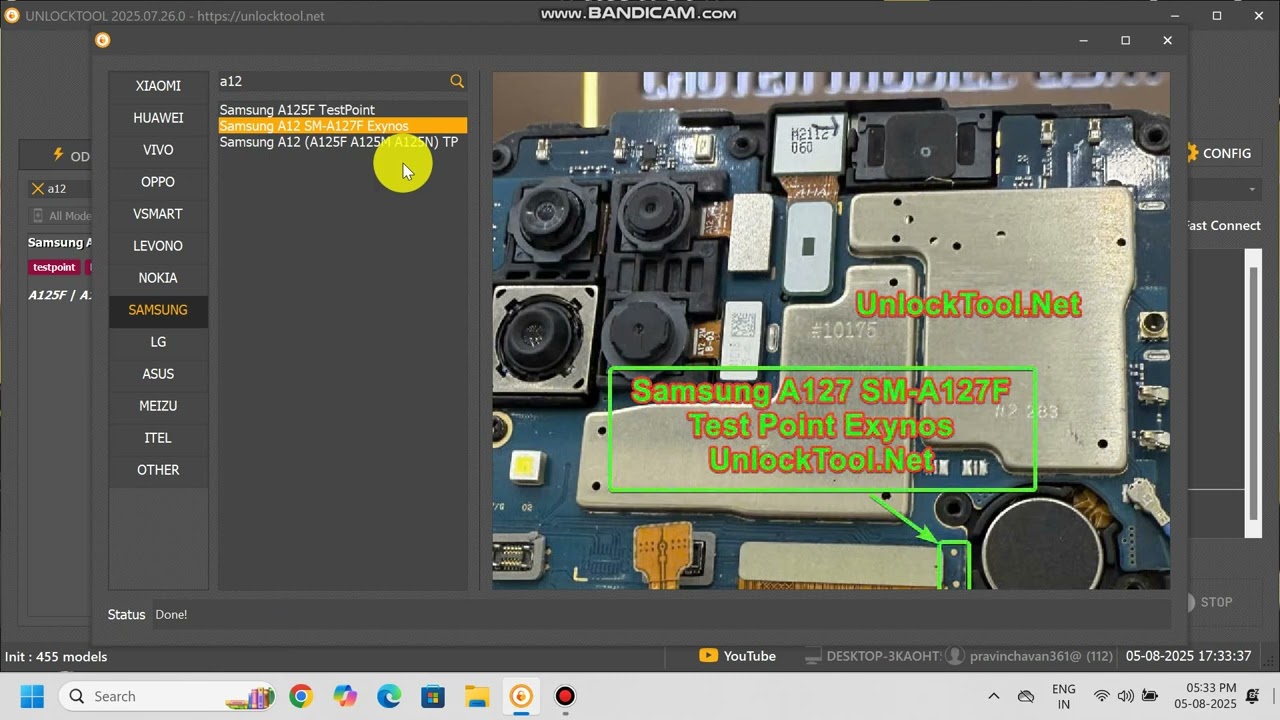 Samsung A12 A125F | A125M | A125N | A125U FRP Unlock tool