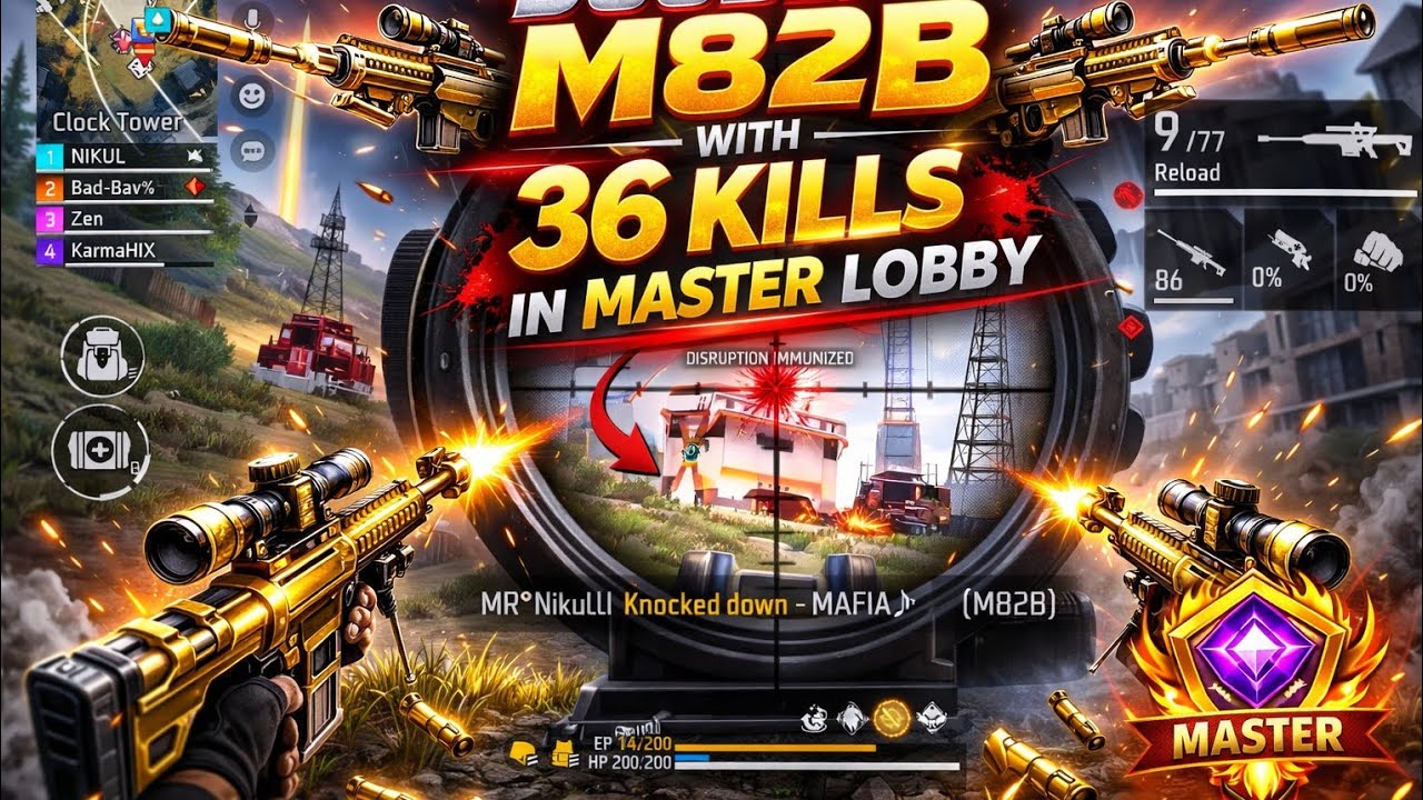 DOUBLE M82B WITH 36 KILLS  IN MASTER LOBBY 💪| 🔥99% Headshot Rate #snipergameplay #doublesniper 