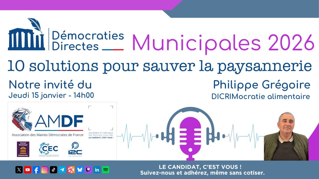 DDs & AMDF Municipales 2026 - Philippe Grégoire - DICRIMocratie
