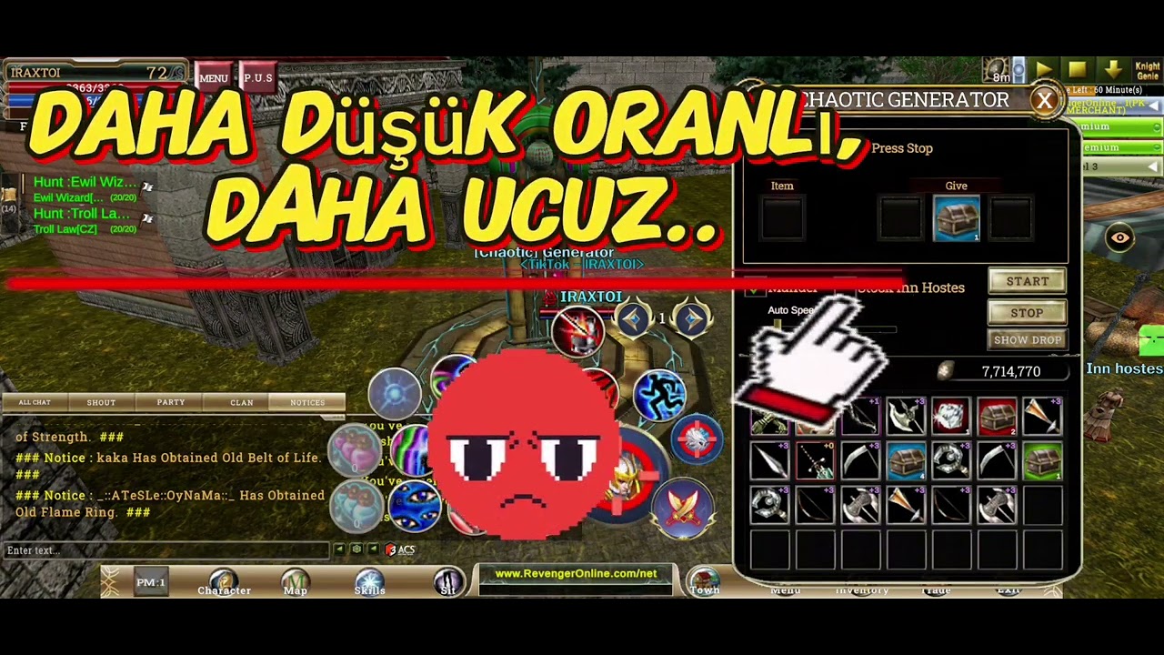 Revenger Online[Knight Online Mobile]- 1 GB' Lik Gem, Red, Green & Blue Box [ Şanssız Char IRAXTOl ]
