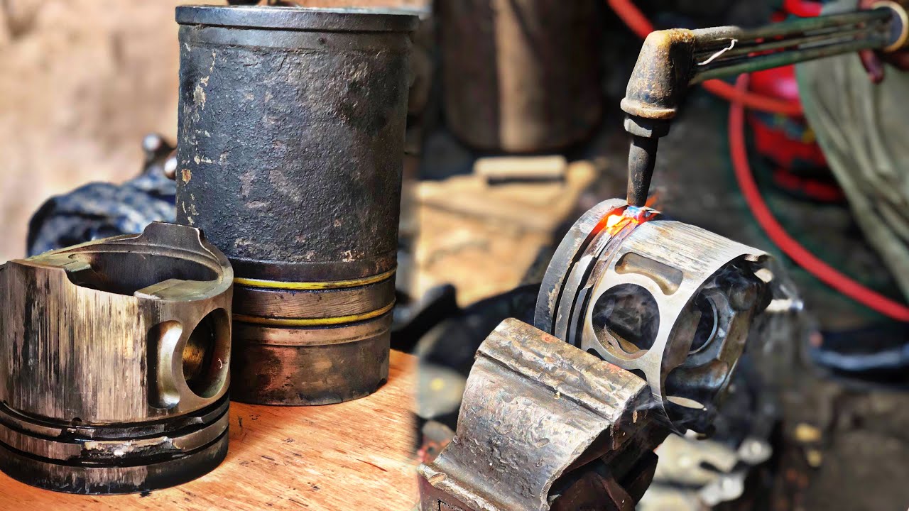 How to Repair Broken Engine Piston || Restoration sezed old Engine Piston&hellip;