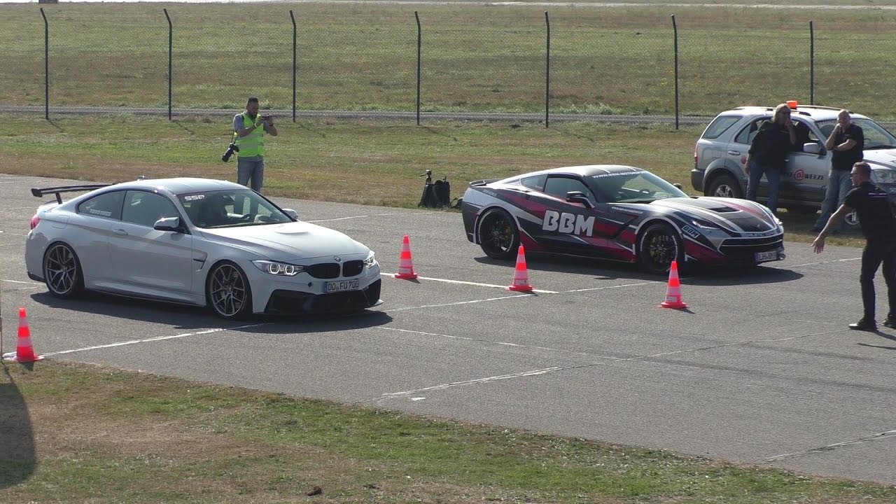 BMW M4 F82 w/ TTE680 Turbocharger vs. Audi R8 vs. Corvette C7 Stingray vs. Dodge Challenger Hellcat