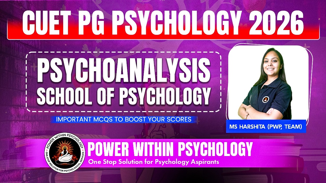 CUET PG Psychology 2026 | Psychoanalysis School of Psychology Important MCQs | Score Boosting Ques