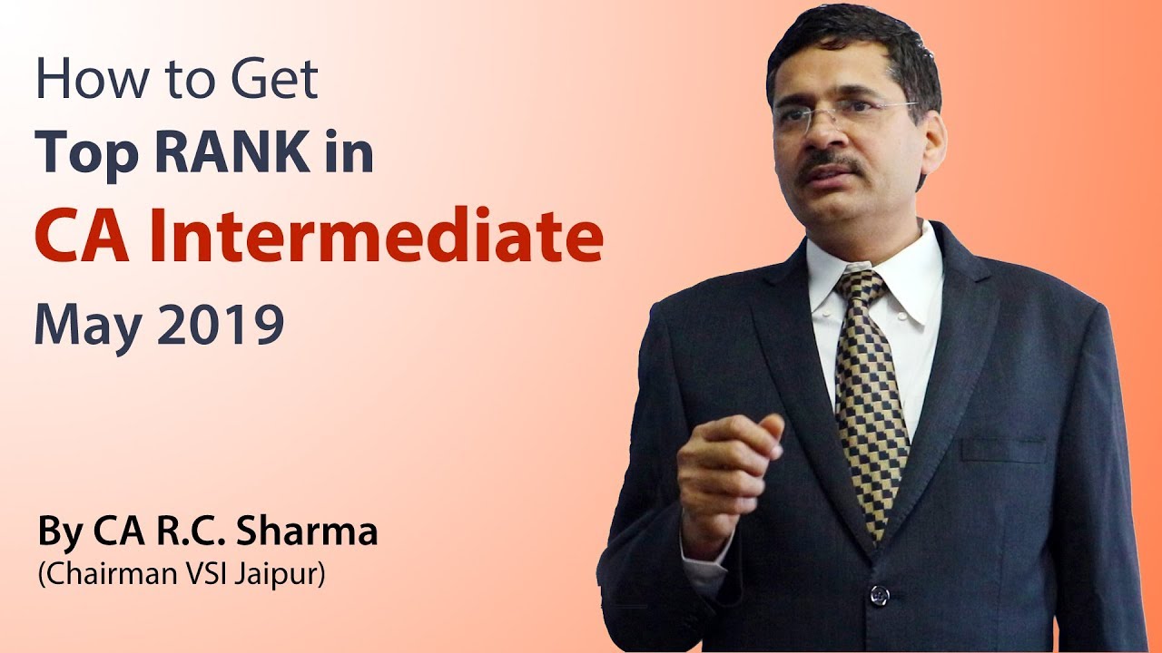 How To Get Top Rank In CA  Intermediate  | CA R.C. Sharma