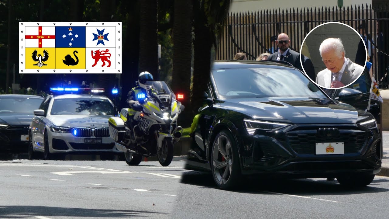 (ROYAL VISIT 2024) Australian Police Escort King Charles to State Parliament | Sydney, NSW