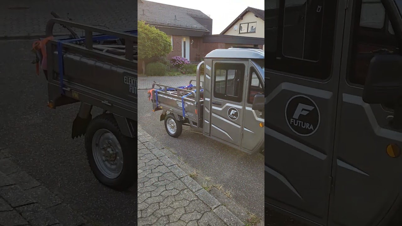 Mini E-LKW CargoPower Cabin 45 km/h von Elektroroller Futura Elektro Lastendreirad Tuk Tuk 4000 Watt