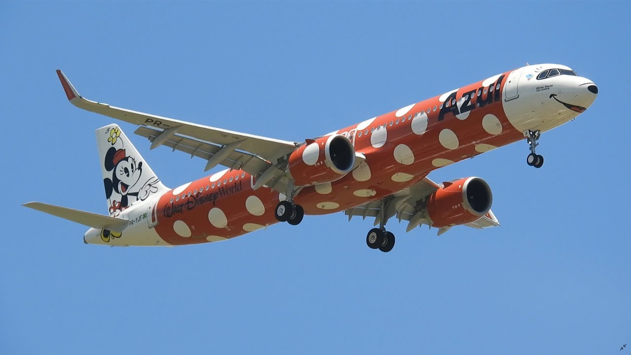 VEJA COMO FOI A CHEGADA DA MINIE EM SEU PRIMEIRO POUSO EM CAMPINAS -  AZUL AIRBUS A321NEO PR-YJF