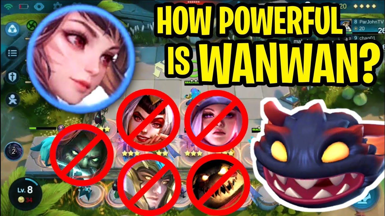 Magic Chess: How Powerful is WANWAN? VS TERIZLA, ZILONG, FREYA, FRANCO and AURORA.
