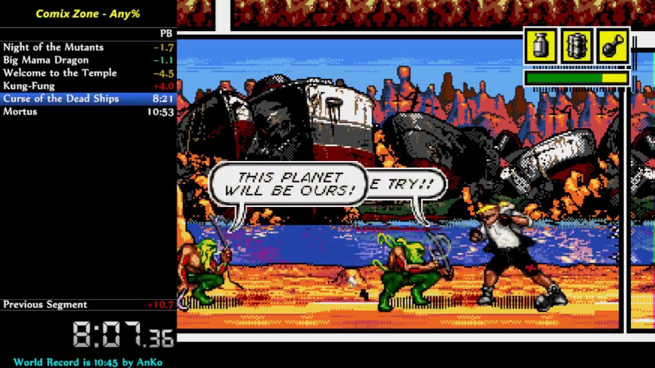 PB - Comix Zone, Speed Run Any%, in 10:42