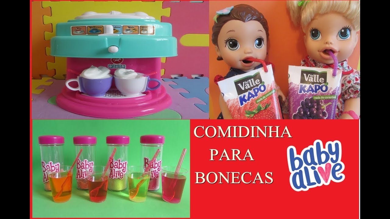 COMO FAZER CAPUCCINO SUCO KAPPO E PÓ DE SUCO COMIDINHA PARA BONECAS BABY ALIVE AMANDINHA