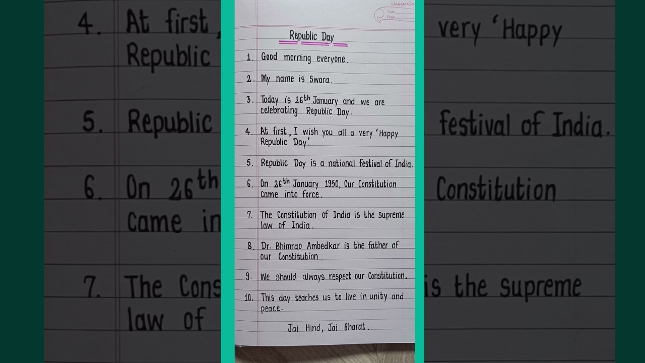 Speech On Republic Day 2025 | 26 January Speech In English | Republic Day Speech  #shortsvideo