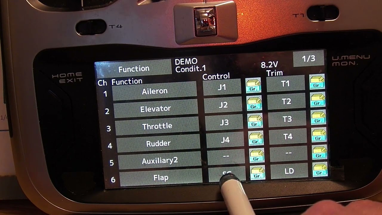 FUTABA 16IZ,  EASY FLAPS ON 3 POSITION SWITCH