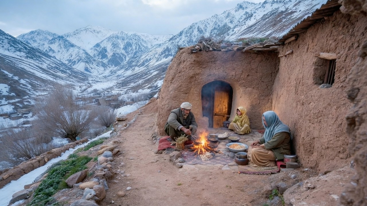 Living in a Cold Mountain Valley | Simple Nomadic Family's Winter Cooking