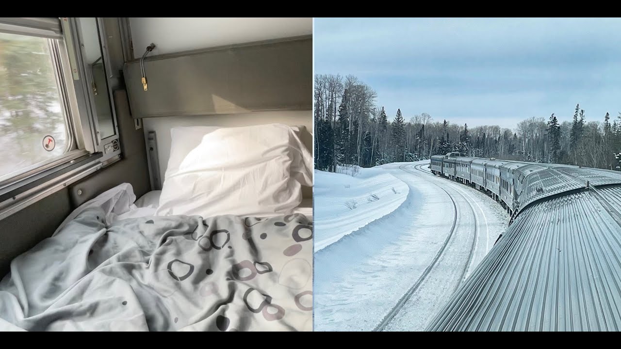40 Hour Canadian Winter Train Journey Sleeper Class VIA RAIL The Canadian Winnipeg to Toronto Canada