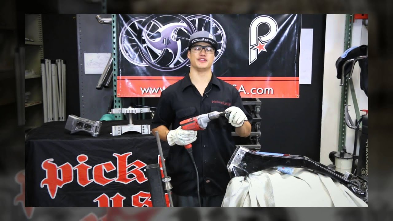 Short Neck Rake Kit Installation Video For Harley Baggers by Pickard USA