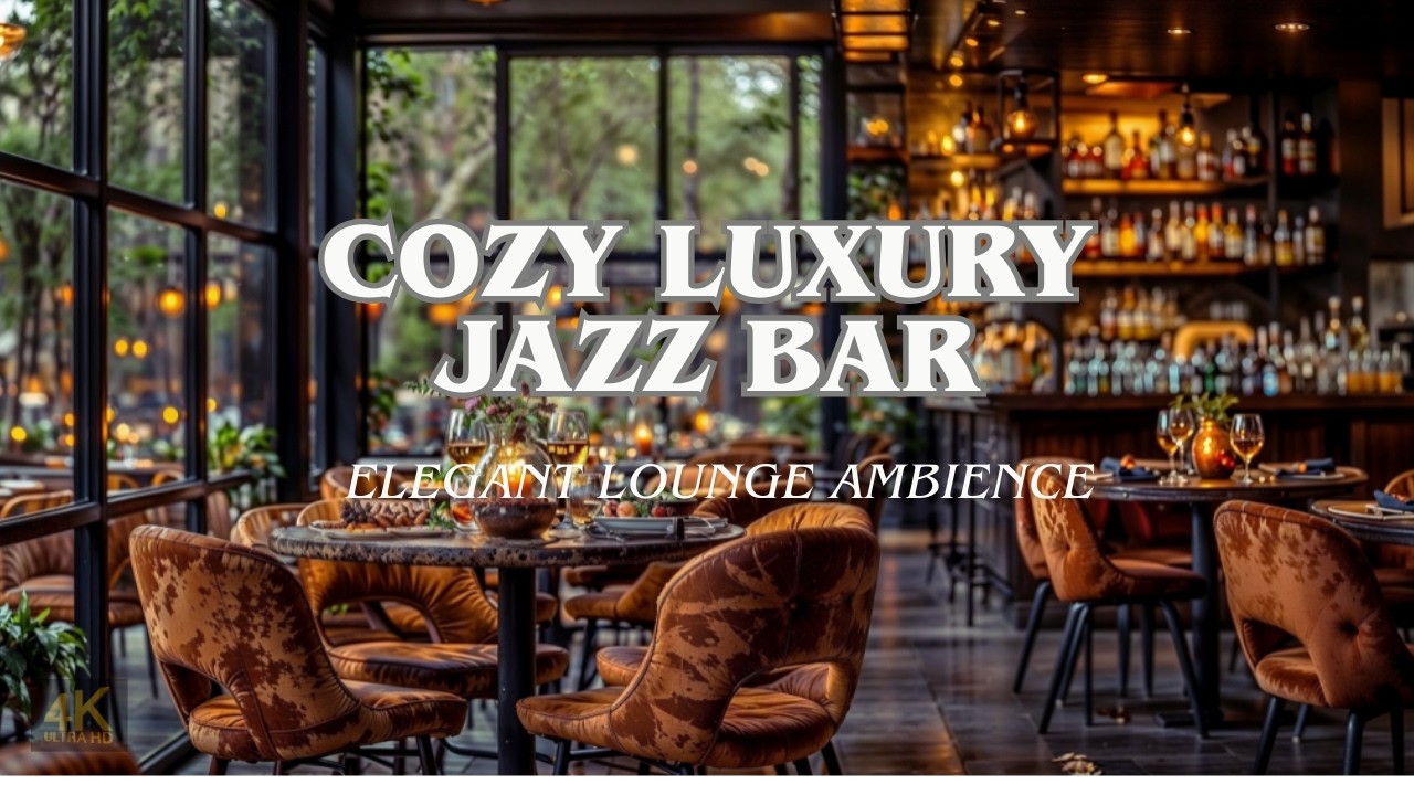 Cozy Luxury Jazz Bar 🎷🌿 Elegant Lounge Ambience for Relaxation & Evening Vibes (4K)
