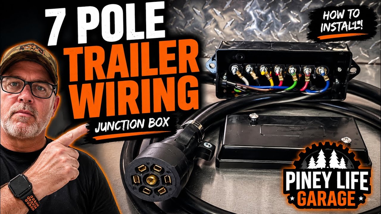 How to install a 7 pole plug on a trailer. Mictuning 7 pole plug with 8 foot cord and  junction box