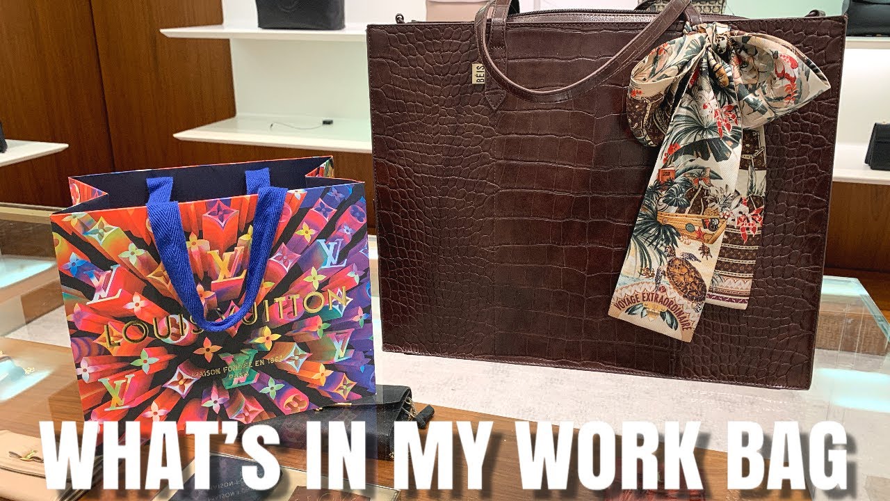 What’s In My Work Bag: LV, Chanel, Dior SLG Essentials - Béis Work Tote Updated Review, Wear &Tear