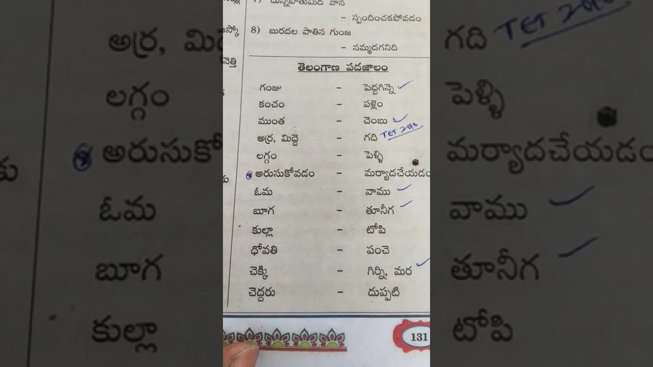 Telangana TET telugu |Tet telugu grammar|తెలంగాణ పదజాలం