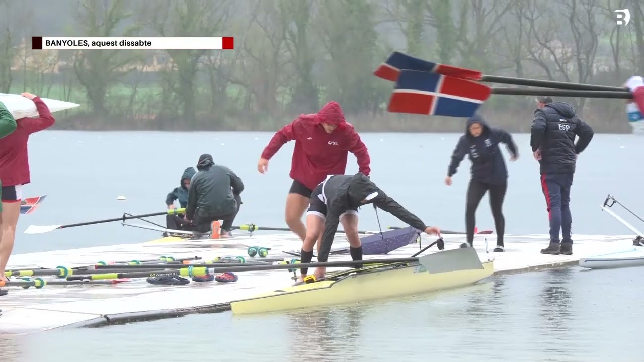 L'Open Primavera de rem celebrat a l'Estany de Banyoles sobreviu a la climatologia adversa