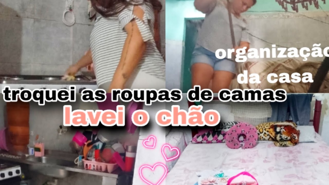 Organização da casa|| troquei as roupas de camas // lavei o chão 