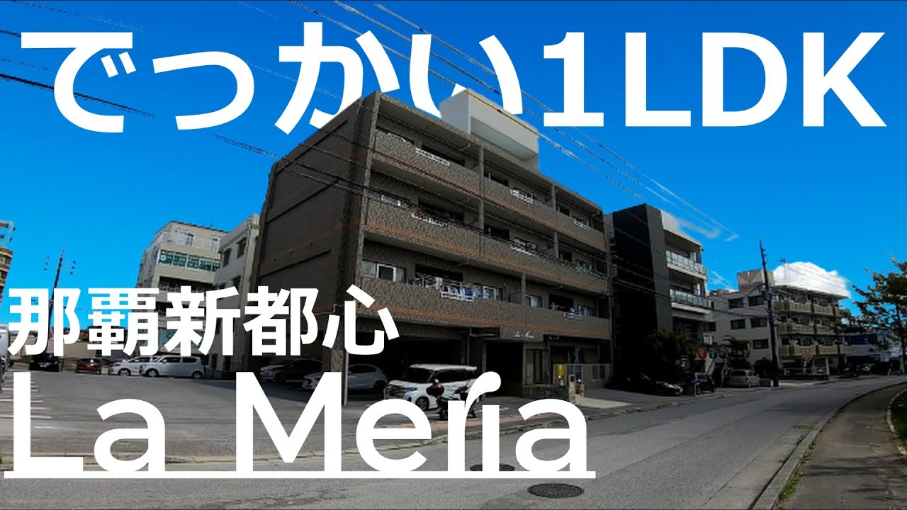 「La Meria」沖縄県那覇新都心の1LDKアパート。広々リビングにカウンターキッチンがお洒落なお部屋です。充実の収納は必見♪