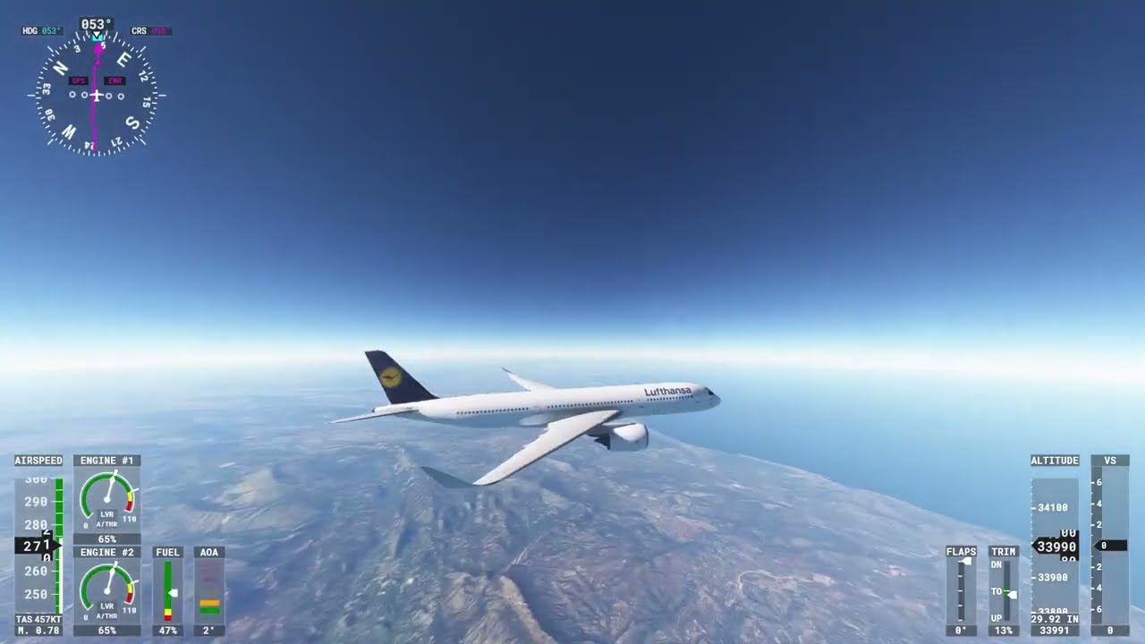MFS 2020. Vuelo de Valencia a Palma de Mallorca con el A - 350.