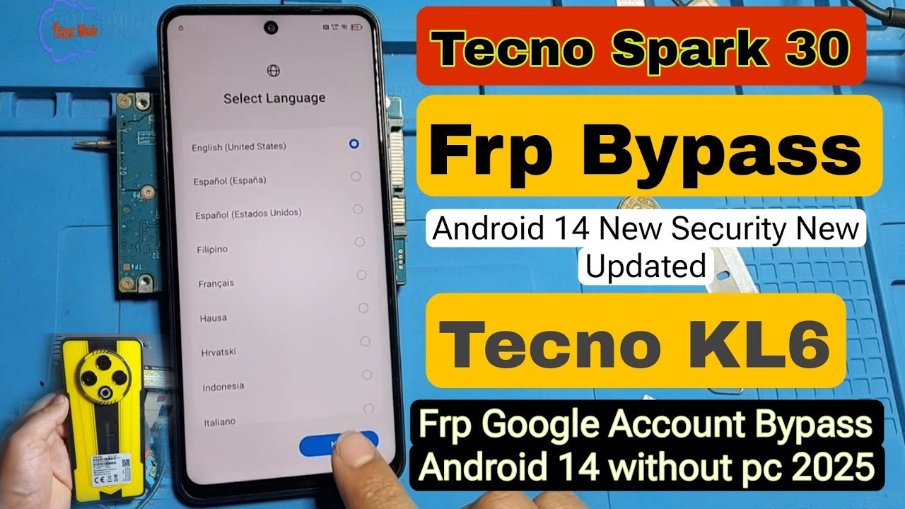 Tecno Spark 30 Frp Bypass Android 14 without Pc | Tecno KL6 Frp Google Account Bypass New trick 2025