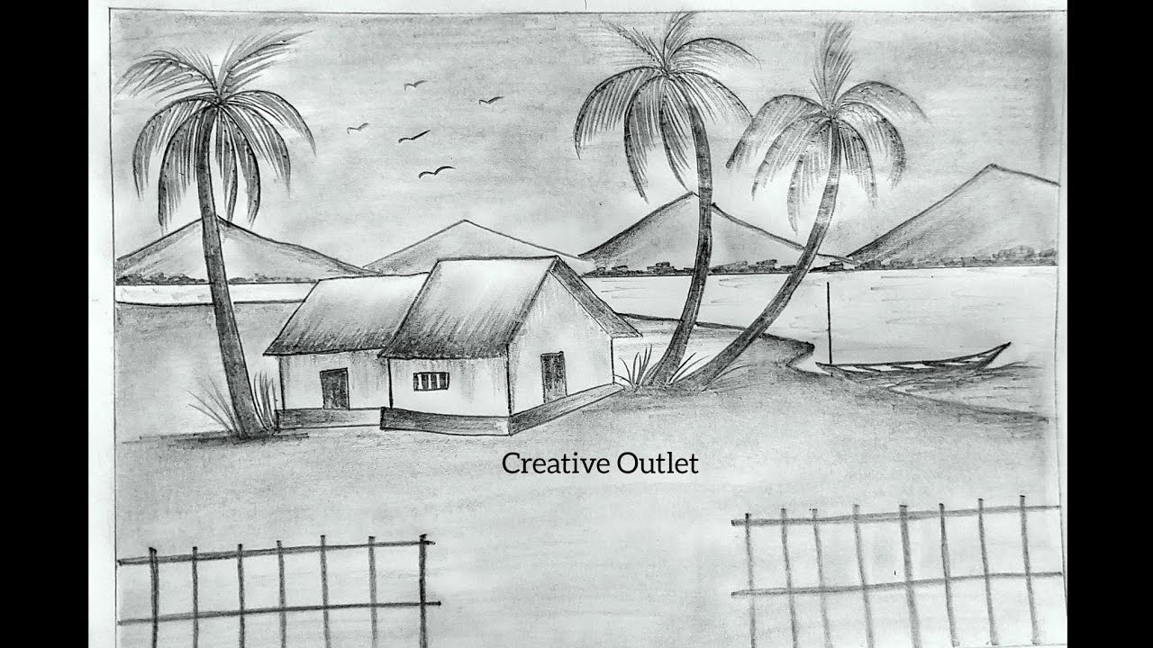 Mountain Landscape Drawing; Pencil Sketch For Beginners #mountain #diy #nature #sketch #video