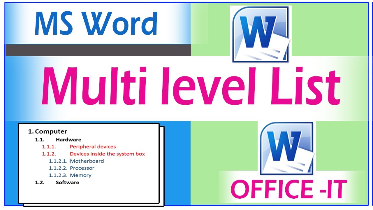 MS Word Tutorial: Multilevel List in Tamil