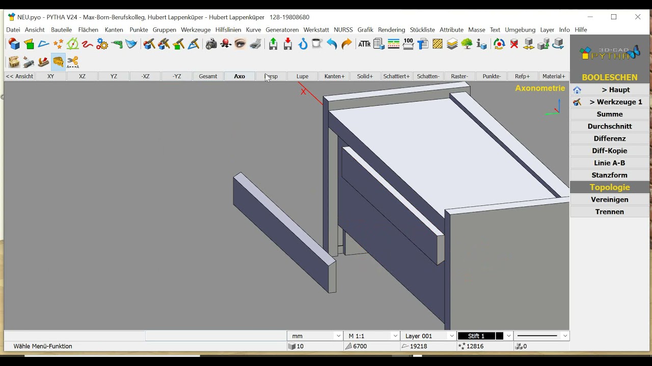 1 Werkst&uuml;ck zeichnen