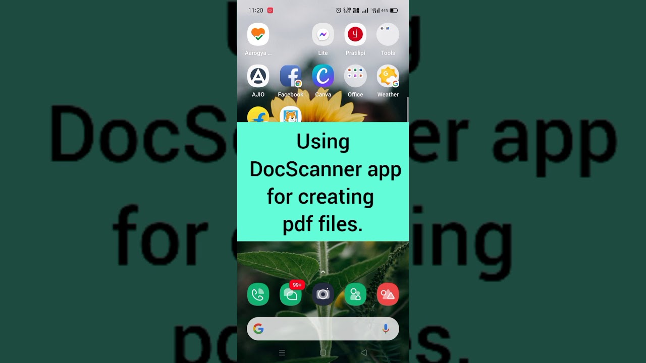 Using 'Doc Scanner' app for creating PDF files.
