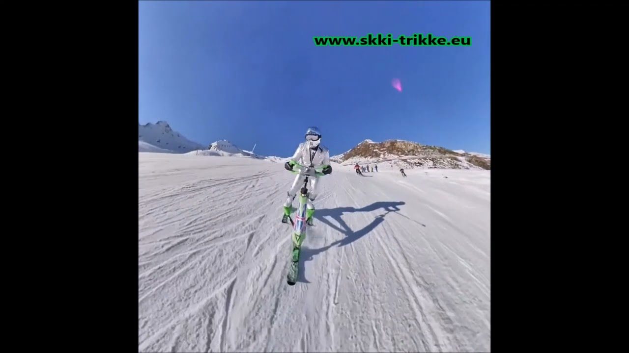 A magical ride on Skki Trikke. Hintertux, Austria, ski trail no. 17